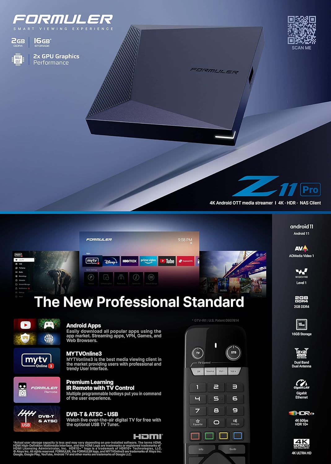 Formuler Z11 Pro Android TV Box (2GB,16GB)